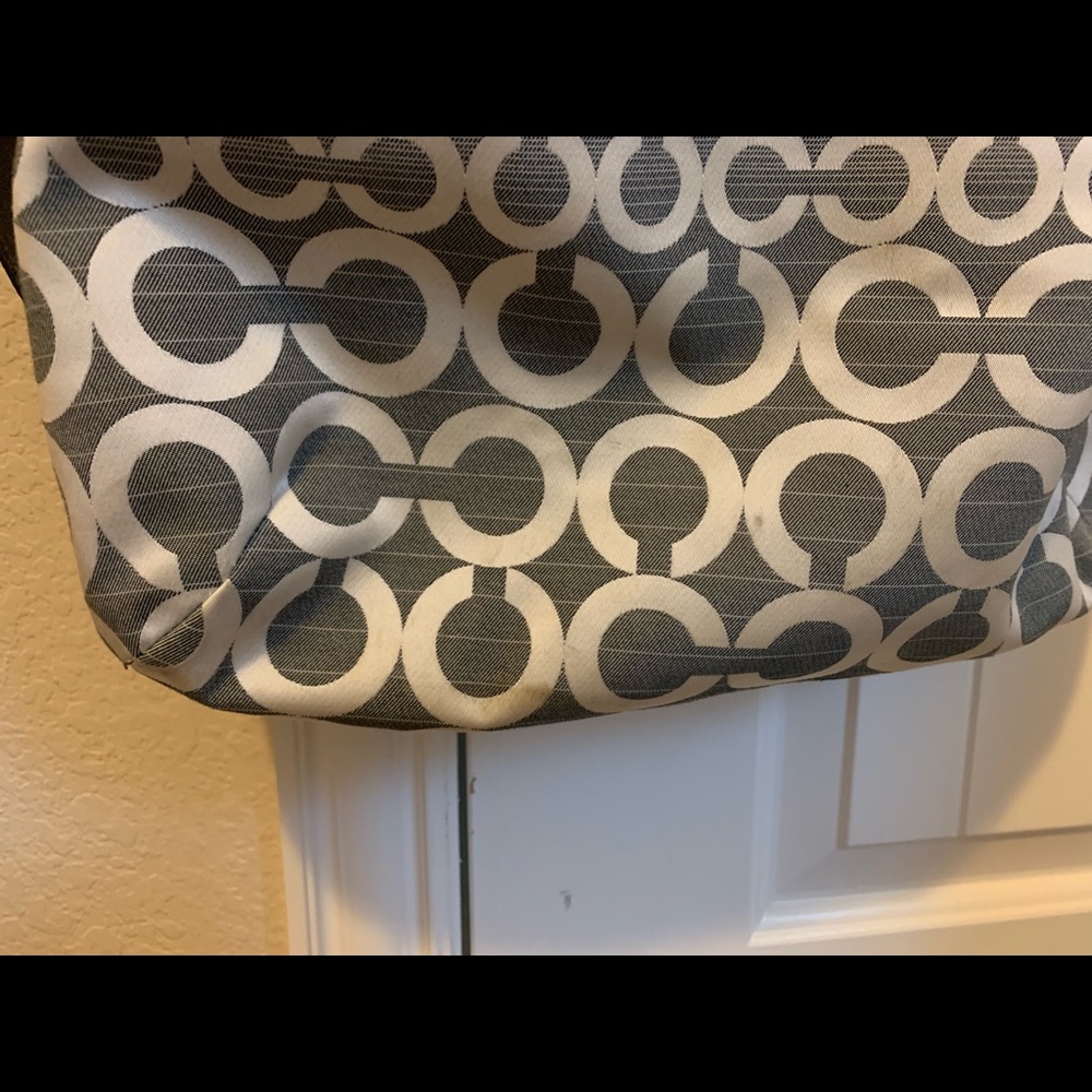 Silver and Blue Coach Purse